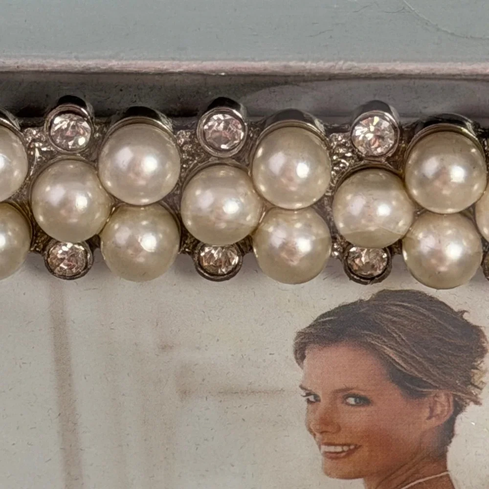 Timeless by Concepts Pearl Rhinestone 5x7 Photo Frame NIB Wedding Bridal Gift